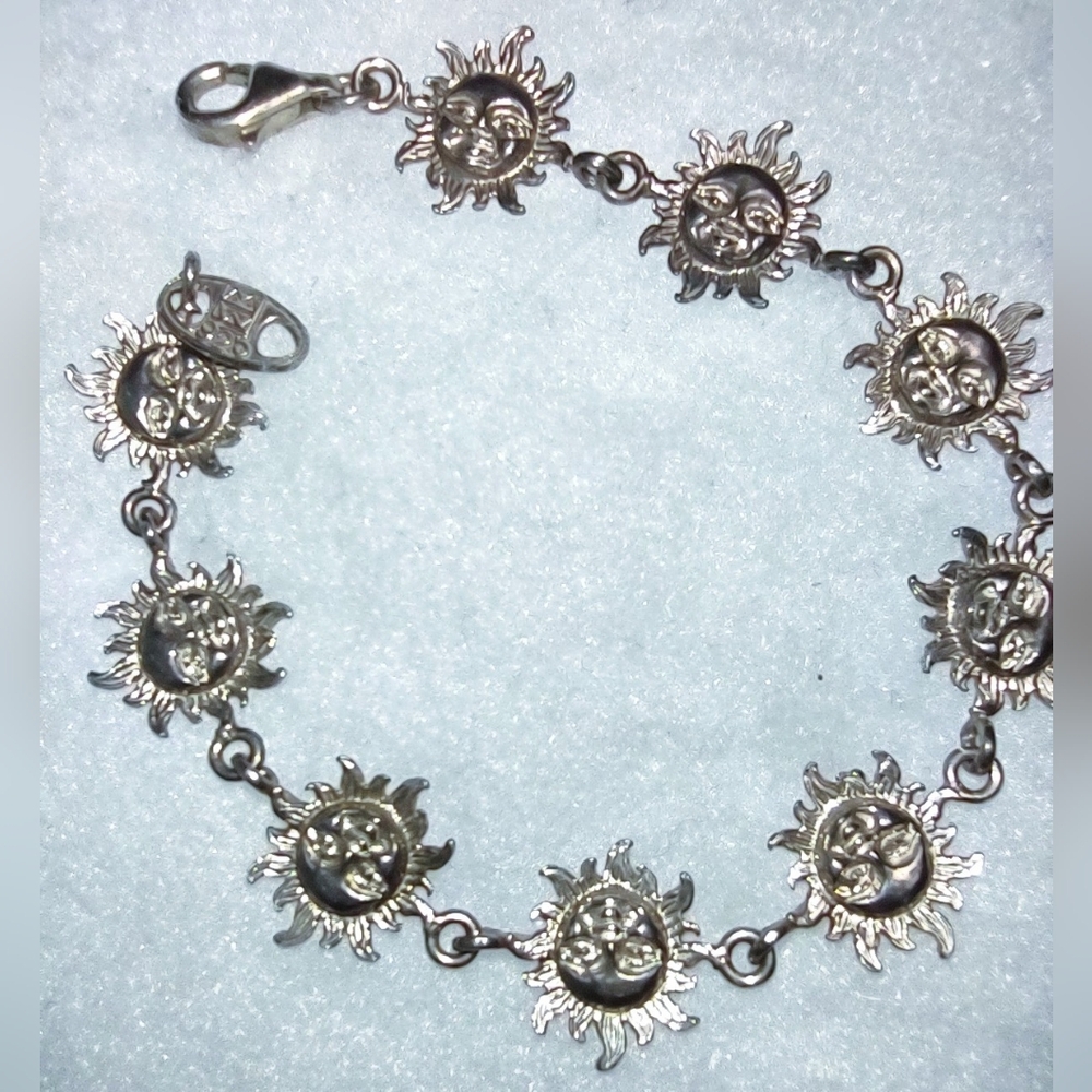Vintage Sterling Silver Sunshine Bracelet MY WAY Stamped